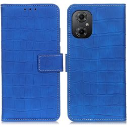 Mobigear Croco POCO M5 Hülle Klapphülle Geldbörse - Blau