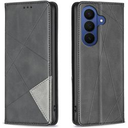 Mobigear Rhombus Slim Samsung Galaxy A37 Hülle Klapphülle - Schwarz