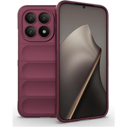 Mobigear Bumpy Xiaomi 15T Hülle Flexibles TPU Backcover - Wine Red