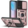 Mobigear Armor Ring Cam Slide Vivo Y33s Hülle Hardcase Backcover Stoßfest mit Ringhalter und Kamera Slider - Roségold