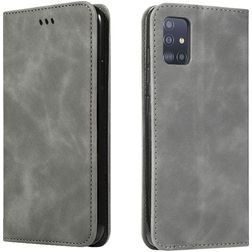Mobigear Retro Slim Samsung Galaxy A71 Hülle Klapphülle Geldbörse - Grau