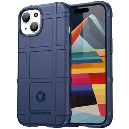 Mobigear Rugged Shield iPhone 15 Hülle Flexibles TPU Backcover Stoßfest - Blau