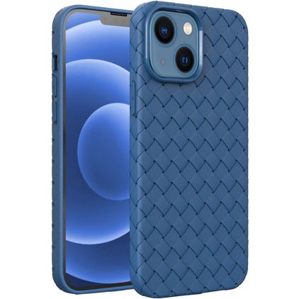 Mobigear Woven iPhone 14 Plus TPU (flexibel) Backcover - Dunkelblau