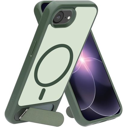 Mobiparts Hardcover iPhone 16e MagSafe Hülle Hardcase Backcover mit Ständer - Satin Green