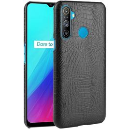 Mobigear Croco Realme C3 Hülle Hardcase Backcover - Schwarz