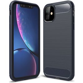 Mobigear Brushed Slim iPhone 11 Hülle Flexibles TPU Backcover - Marineblau