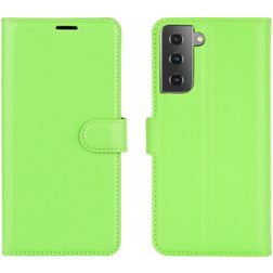 Mobigear Classic Samsung Galaxy S21 Hülle Klapphülle Geldbörse - Grün