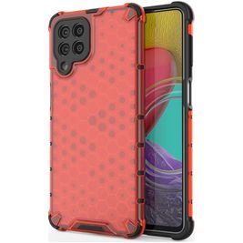 Mobigear Honeycomb Samsung Galaxy M53 Hülle Hardcase Backcover Stoßfest - Rot