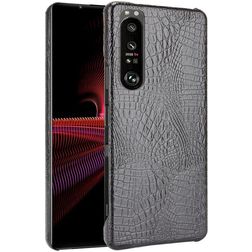 Mobigear Croco Sony Xperia 1 III Hülle Hardcase Backcover - Schwarz