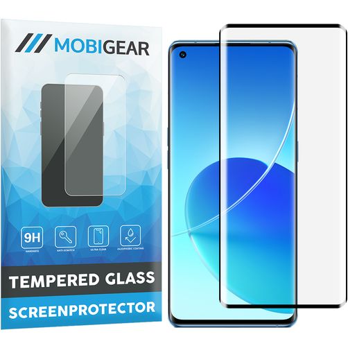 Mobigear Premium OPPO Reno 6 Pro 5G Panzerglas Gehärtetes Glas Displayschutz - Hüllenfreundlich - Schwarz