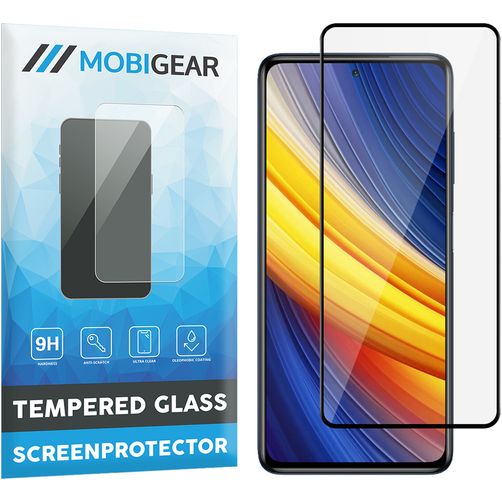 Mobigear Premium POCO X3 Pro Panzerglas Gehärtetes Glas Displayschutz - Hüllenfreundlich - Schwarz