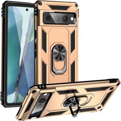 Mobigear Armor Ring Google Pixel 7 Pro Hülle Hardcase Backcover Stoßfest mit Ringhalter - Gold