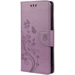 Mobigear Flowers Samsung Galaxy A33 Hülle Klapphülle Geldbörse - Lila