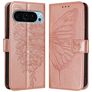 Mobigear Butterfly Google Pixel 9 Pro XL Hülle Klapphülle Geldbörse - Roségold
