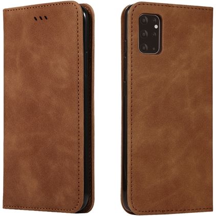 Mobigear Retro Slim Samsung Galaxy S20 Plus Hülle Klapphülle Geldbörse - Braun