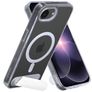 Mobiparts Hardcover Durchsichtig iPhone 16e MagSafe Hülle Hardcase Backcover mit Ständer - Transparent