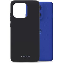 Mobilize Rubber Gelly Motorola Edge 60 Pro Hülle Flexibles TPU Backcover - Schwarz