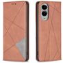 Mobigear Rhombus Slim Samsung Galaxy S25 Edge Hülle Klapphülle - Braun
