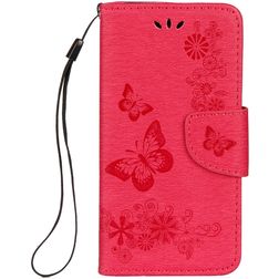 Mobigear Butterfly iPhone XS Klapphülle Portemonnaie - Rot