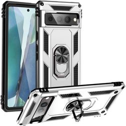 Mobigear Armor Ring Google Pixel 7 Pro Hardcase Backcover Shockproof mit Ringhalter - Silber