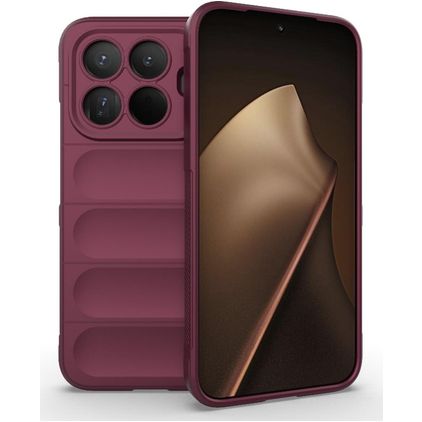 Mobigear Bumpy Xiaomi 15T Pro Hülle Flexibles TPU Backcover - Wine Red