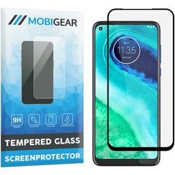 Mobigear Premium Motorola Moto G8 Panzerglas Gehärtetes Glas Displayschutz - Hüllenfreundlich - Schwarz