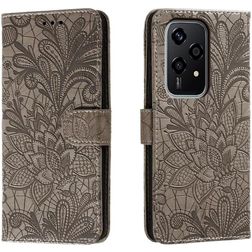 Mobigear Flowers HONOR 200 Lite Hülle Klapphülle Geldbörse - Grau