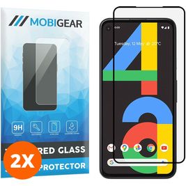 Mobigear Premium Google Pixel 4a Panzerglas Gehärtetes Glas Displayschutz - Hüllenfreundlich - Schwarz (2er Pack)
