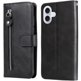 Mobigear Zipper iPhone 17 Hülle Klapphülle Geldbörse - Schwarz