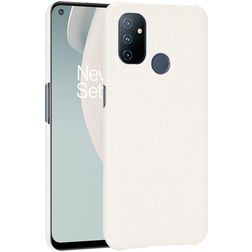 Mobigear Croco OnePlus Nord N100 Hülle Hardcase Backcover - Weiß