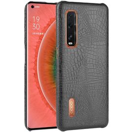 Mobigear Croco OPPO Find X2 Pro Hülle Hardcase Backcover - Schwarz