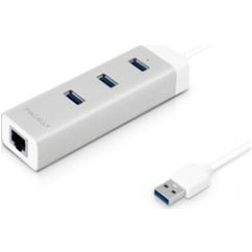 Macally 3-Port USB-A auf Ethernet / USB-A Hub - Weiß