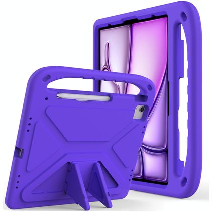 Mobigear AeroArmor iPad Air 13 Zoll (2025) Tablet Hülle für Kinder mit Tragegriff + Stifthalter - Lila