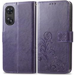 Mobigear Clover OPPO Reno 8T 4G Hülle Klapphülle Geldbörse - Lila