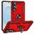 Mobigear Armor Ring Samsung Galaxy S25 Edge Hülle Hardcase Backcover Stoßfest mit Ringhalter - Rot