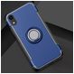 Mobigear Armor Ring iPhone XR Hülle Hardcase Backcover Stoßfest mit Ringhalter - Dunkelblau