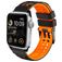 Mobigear Aero Armor Silikon Apple Watch Armband Dornschließe - 49/46/45/44 mm - Schwarz / Orange