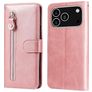 Mobigear Zipper iPhone 17 Pro Hülle Klapphülle Geldbörse - Roségold
