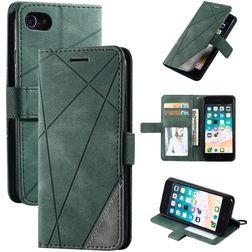 Mobigear Rhombus iPhone 8 Hülle Klapphülle Geldbörse - Grün