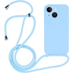 Mobigear Lanyard iPhone 15 Silikon Handykette - Blau