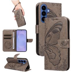 Mobigear Butterfly Samsung Galaxy S26 Plus Hülle Klapphülle Geldbörse - Grau
