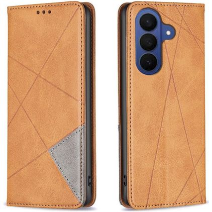 Mobigear Rhombus Slim Samsung Galaxy A27 Hülle Klapphülle - Cognac