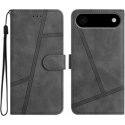 Mobigear Stitch iPhone Air Hülle Klapphülle Geldbörse - Grau