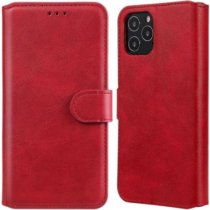 Mobigear Wallet iPhone 12 Pro Hülle Klapphülle Geldbörse - Rot