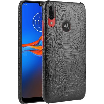 Mobigear Croco Motorola Moto E6 Plus Hülle Backcover - Schwarz