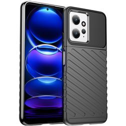 Mobigear Groove Xiaomi Redmi Note 12 Hülle Flexibles TPU Backcover - Schwarz