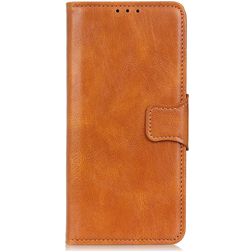 Mobigear Classy Motorola One Fusion Plus Hülle Klapphülle Geldbörse - Cognac