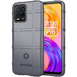 Mobigear Rugged Shield Realme 8 Pro Hülle Flexibles TPU Backcover Stoßfest - Grau