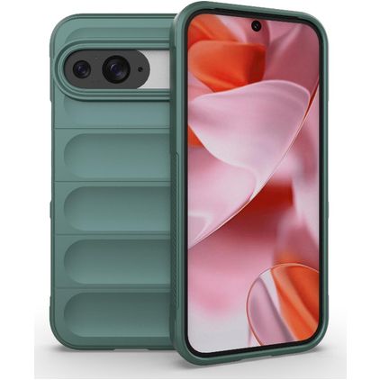 Mobigear Bumpy Google Pixel 9 Pro Hülle Flexibles TPU Backcover - Dunkelgrün