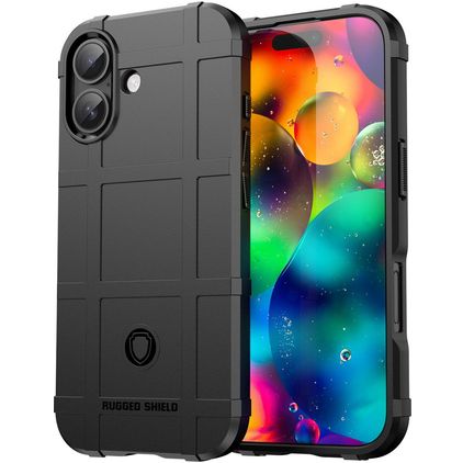 Mobigear Rugged Shield iPhone 17 Hülle Flexibles TPU Backcover Stoßfest - Schwarz
